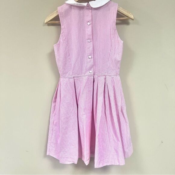 Ralph Lauren pink seersucker Pleated Skirt and Peter Pan Collar Sz 16 - Picture 5 of 6